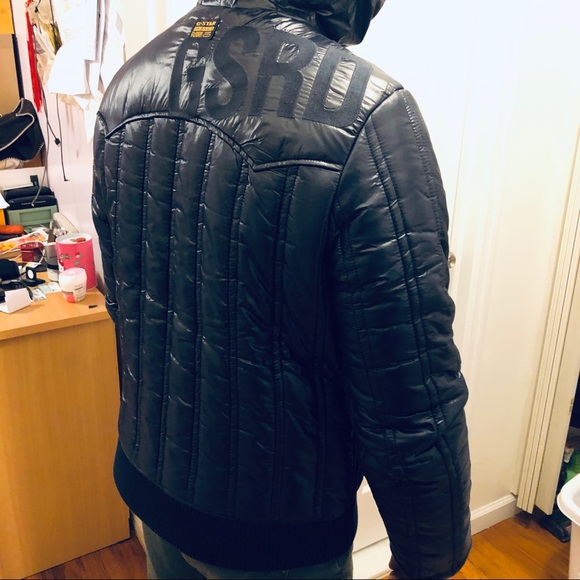 GSTAR RAW PUFFER JACKET WITH HOOD SIZE L - Picture 3 of 7